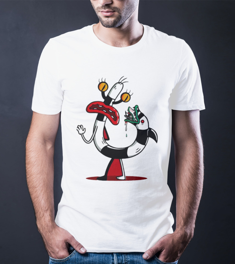 Worm Tail Cartoon Creature Horror T-Shirt