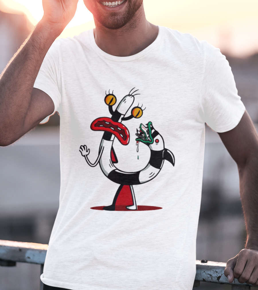 Worm Tail Cartoon Creature Horror T-Shirt