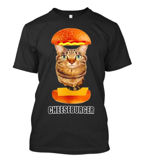 Cat Cheeseburger Head Sandwich T-Shirt