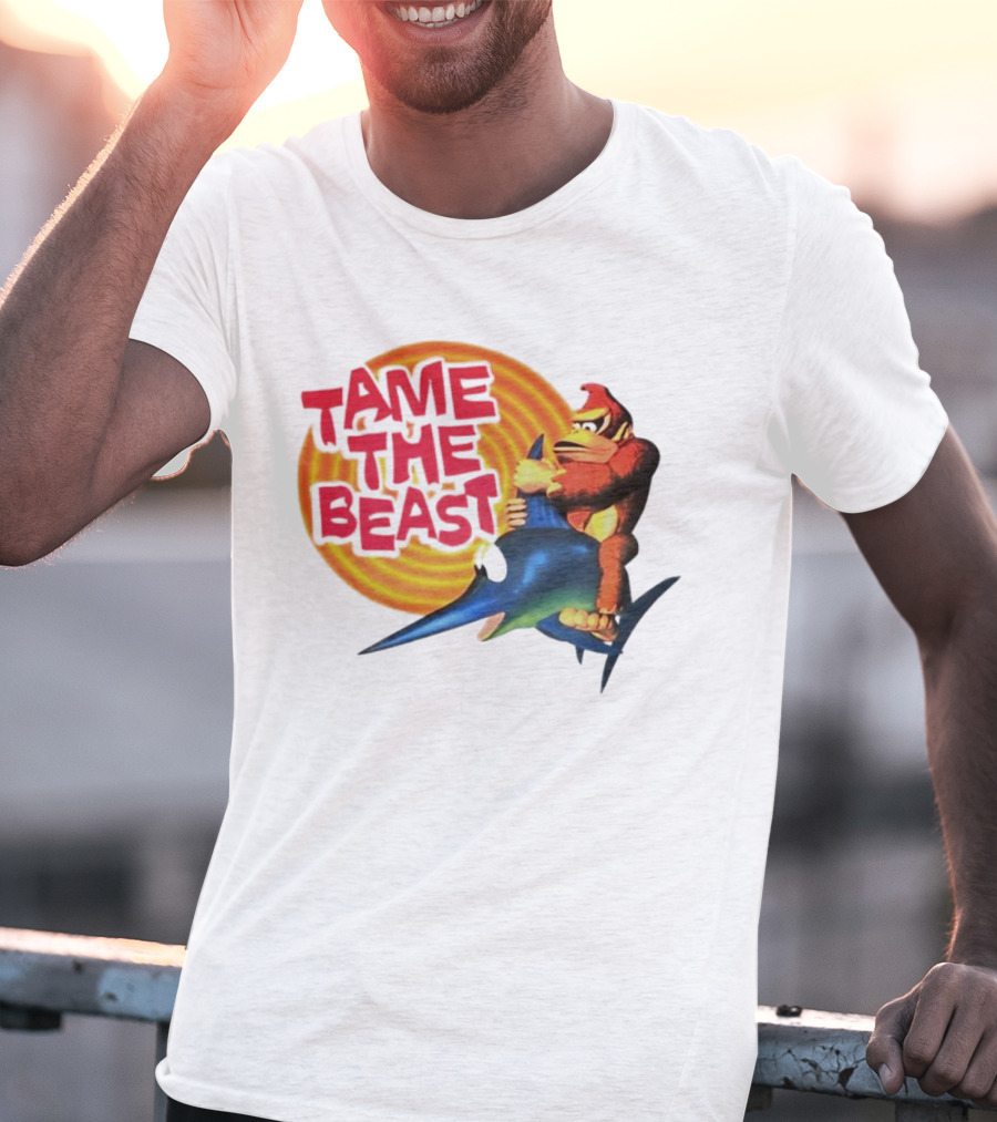 Tame The Beast Donkey Kong Riding Swordfish T-Shirt