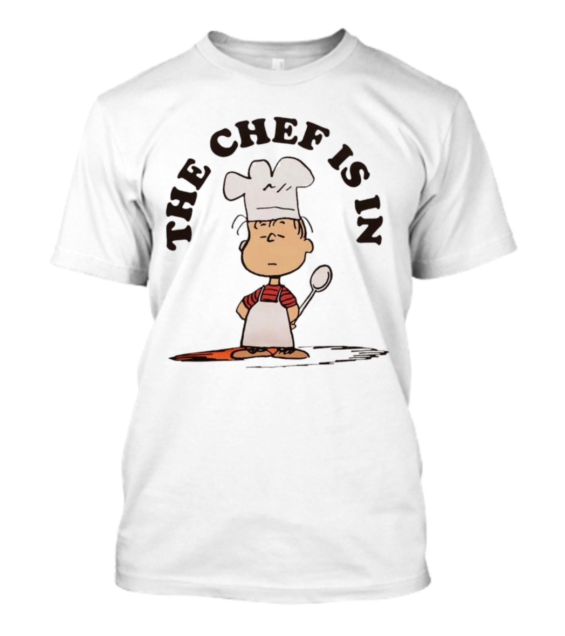 Linus Peanuts The Chef Is In Cooking Spoon Comic Character T-Shirt