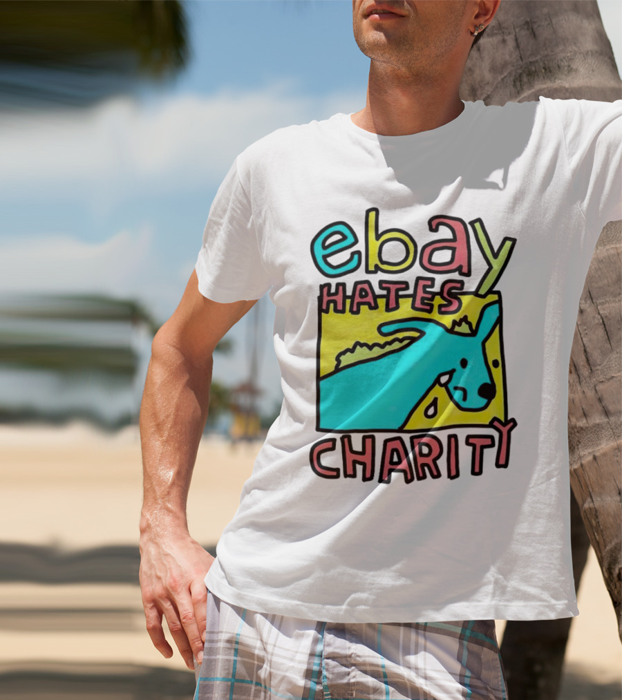 Ebay Hates Charity Whimsical Blue Goat T-Shirt