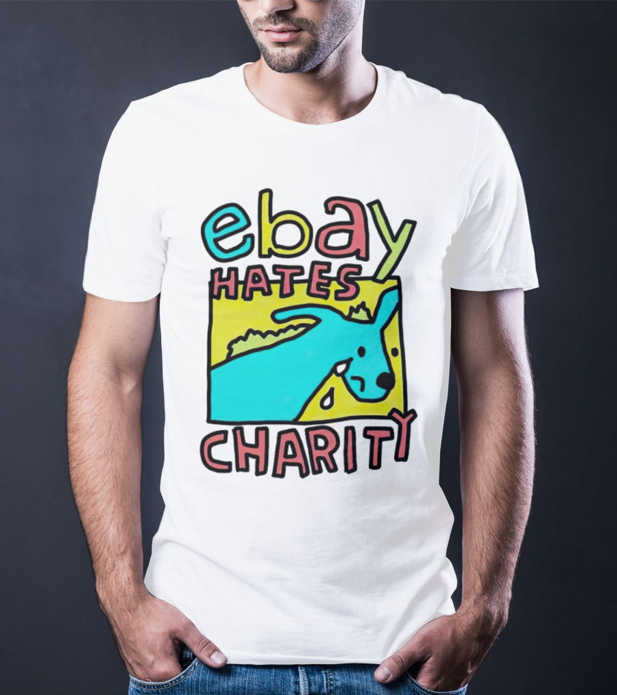Ebay Hates Charity Whimsical Blue Goat T-Shirt