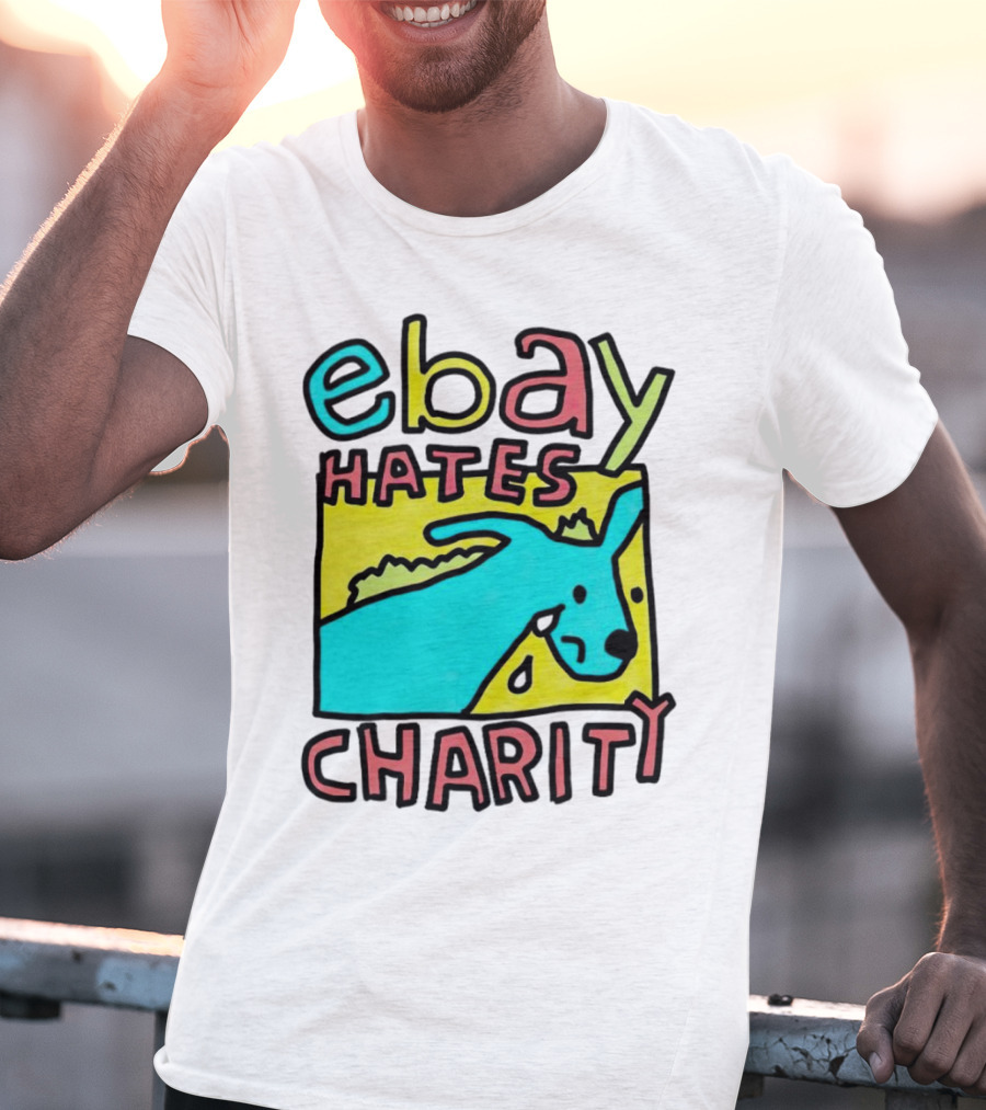 Ebay Hates Charity Whimsical Blue Goat T-Shirt