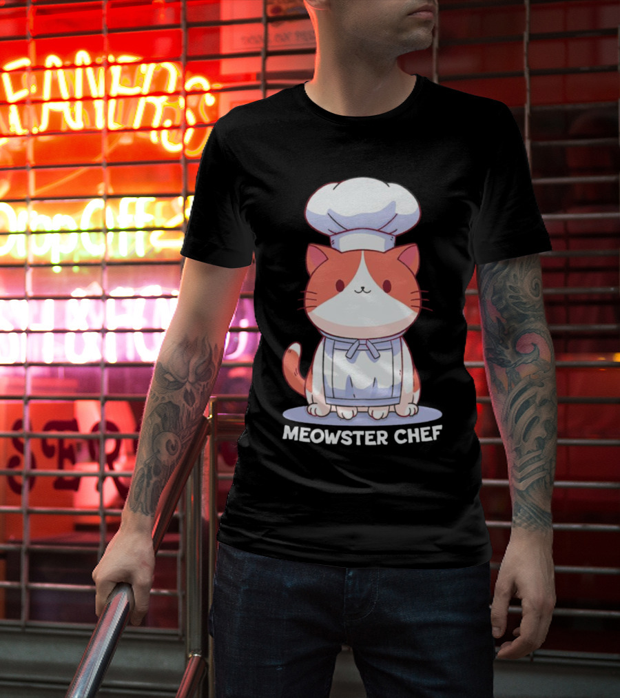 Meowster Chef Adorable Cat Cooking T-Shirt