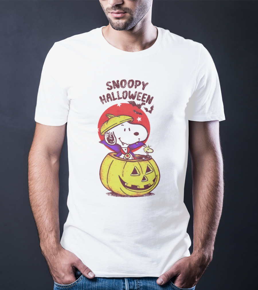 Snoopy Halloween Woodstock Peanuts Pumpkin T-Shirt
