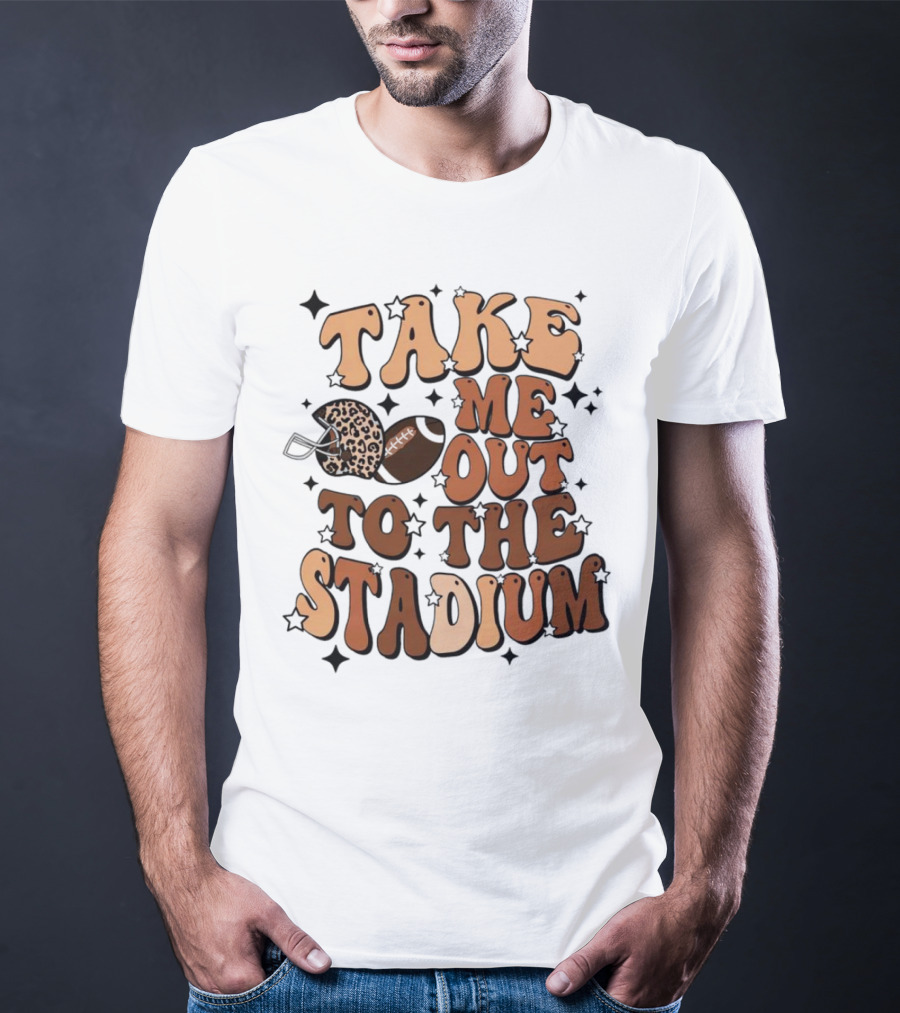 Take Me Out To The Stadium Leopard Helmet Football T-Shirt