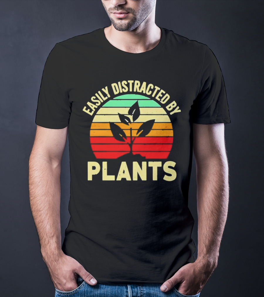 Easily Distracted By Plants Vintage Sunset T-Shirt