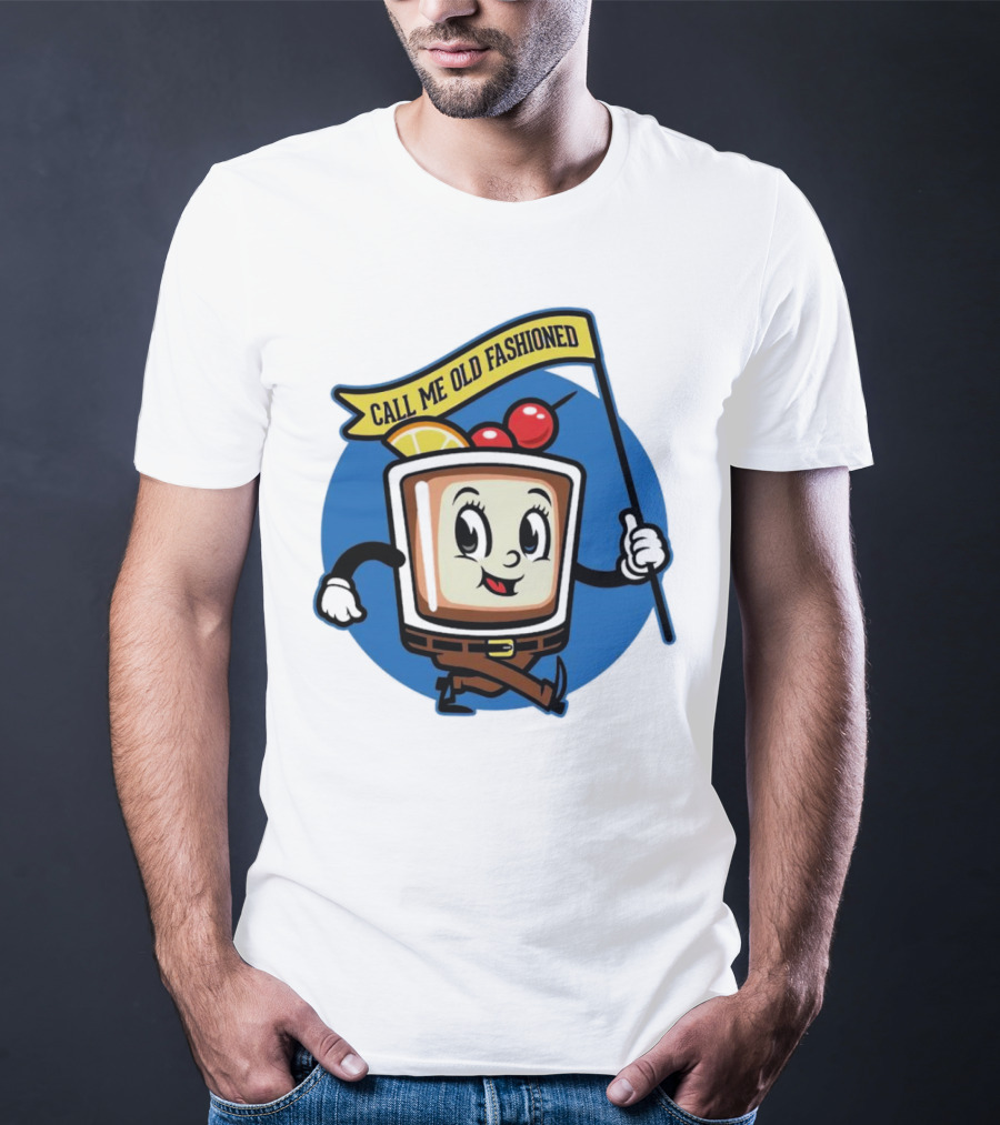 Call Me Old Fashioned Cherry Orange Cocktail Cartoon T-Shirt