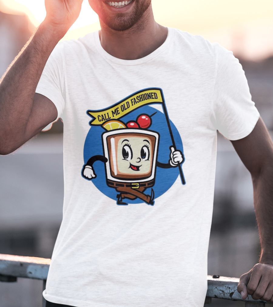 Call Me Old Fashioned Cherry Orange Cocktail Cartoon T-Shirt