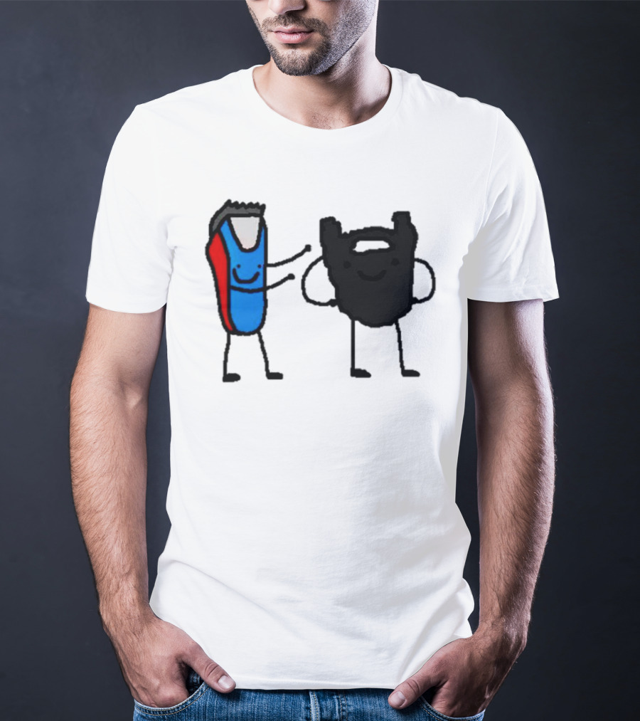 Clipps And Beard Clippers And Facial Hair Cartoon T-Shirt
