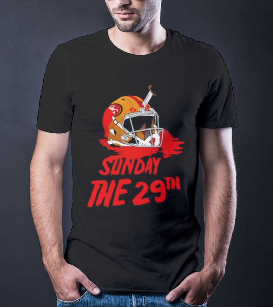 Sunday The 29th Football Helmet Horror Crossover T-Shirt