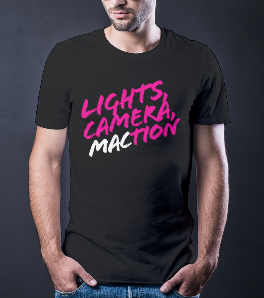 Lights Camera Maction Bold Neon Pink T-Shirt