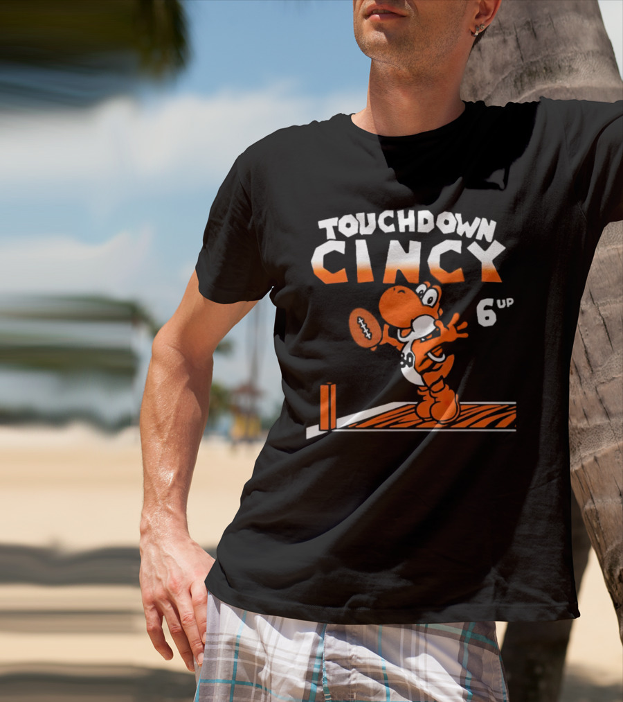 Touchdown Cincy Football Celebration Cartoon 6 Up T-Shirt