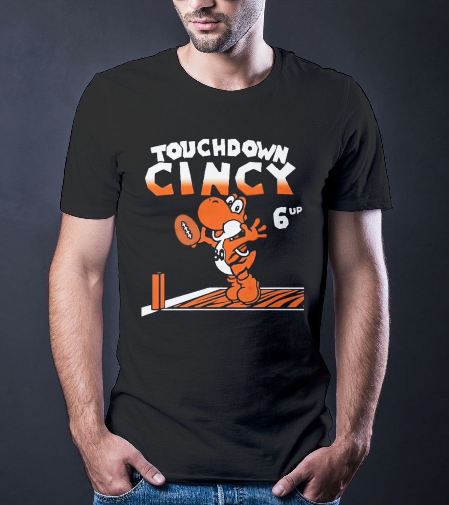 Touchdown Cincy Football Celebration Cartoon 6 Up T-Shirt