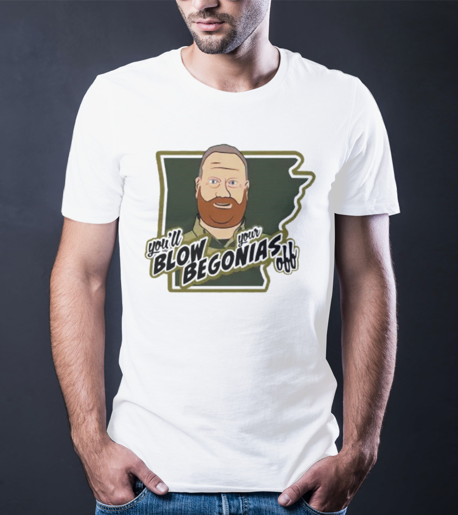 Chief Bradley Taylor You'll Blow Your Begonias Off Hazen Police T-Shirt