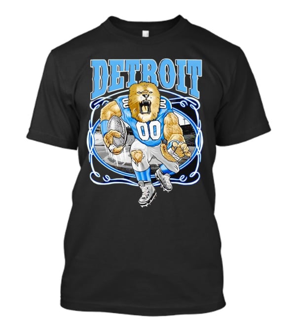 Detroit Lions Football 00 Mascot Running T-Shirt