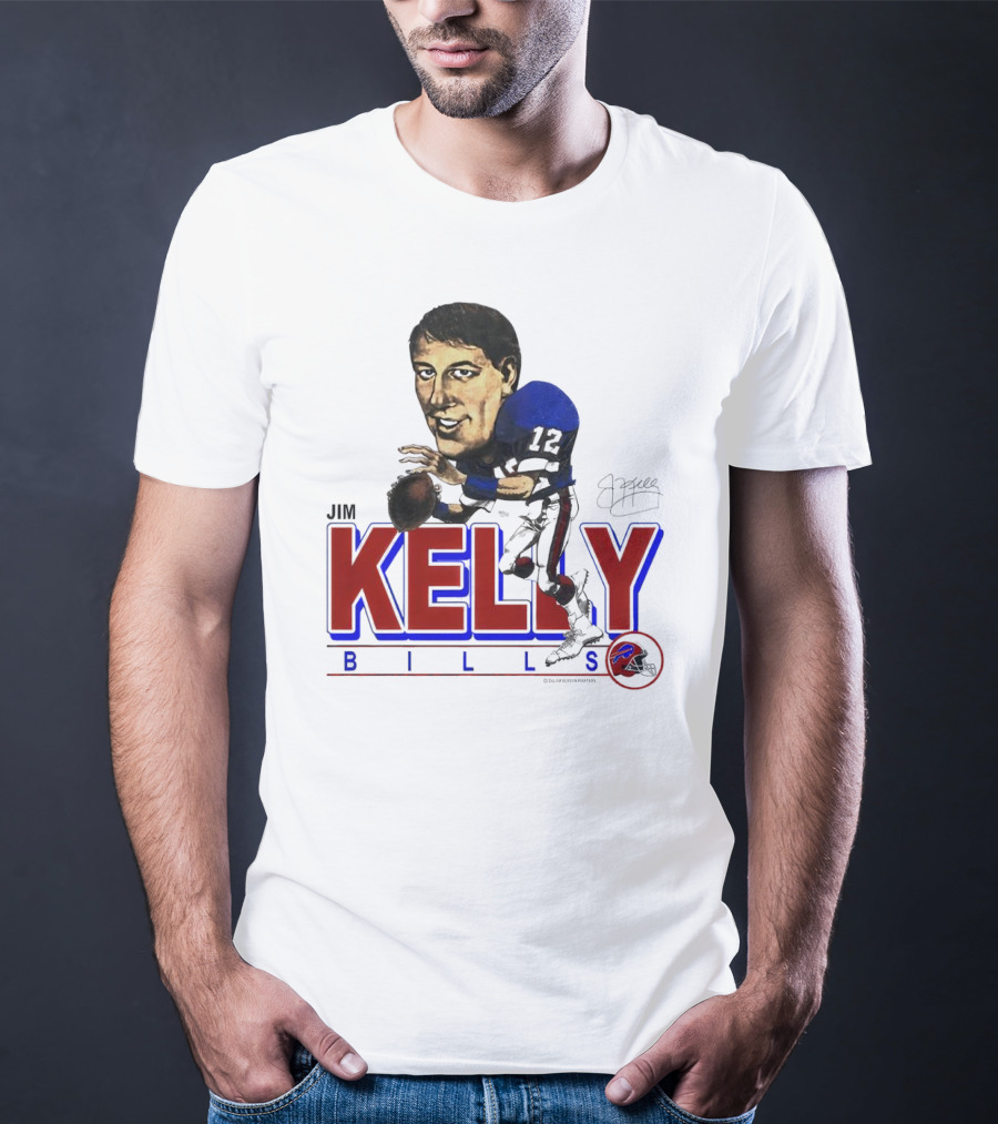 JIM KELLY BUFFALO BILLS SIGNATURE CARICATURE KELLY BILLS T-Shirt