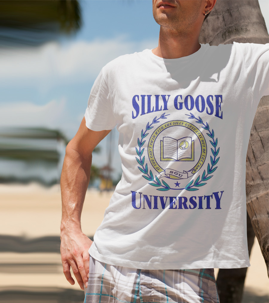 Silly Goose University Educated With The Silly Goose Stay Out Of The Pond T-Shirt