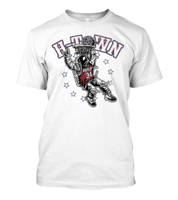 H-Town Astronaut Dunking Moon Stars Nolan Ryan 34 Houston Astros T-Shirt