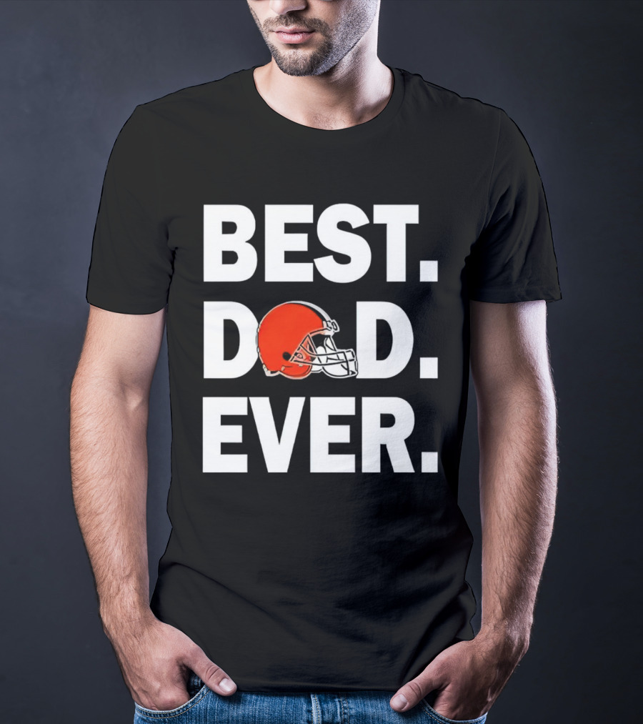 Cleveland Browns Best Dad Ever Football Helmet T-Shirt