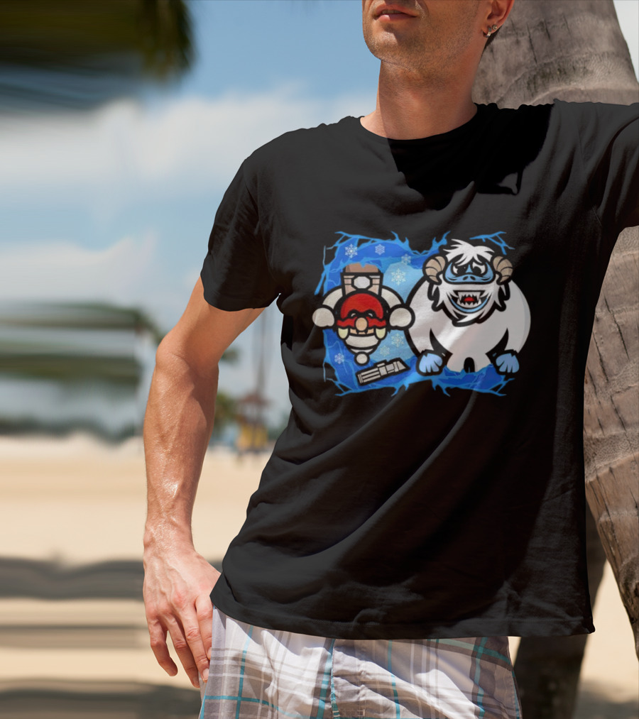 Bumble Wars Cartoon Mario Wampa Battle Ice Hoth T-Shirt