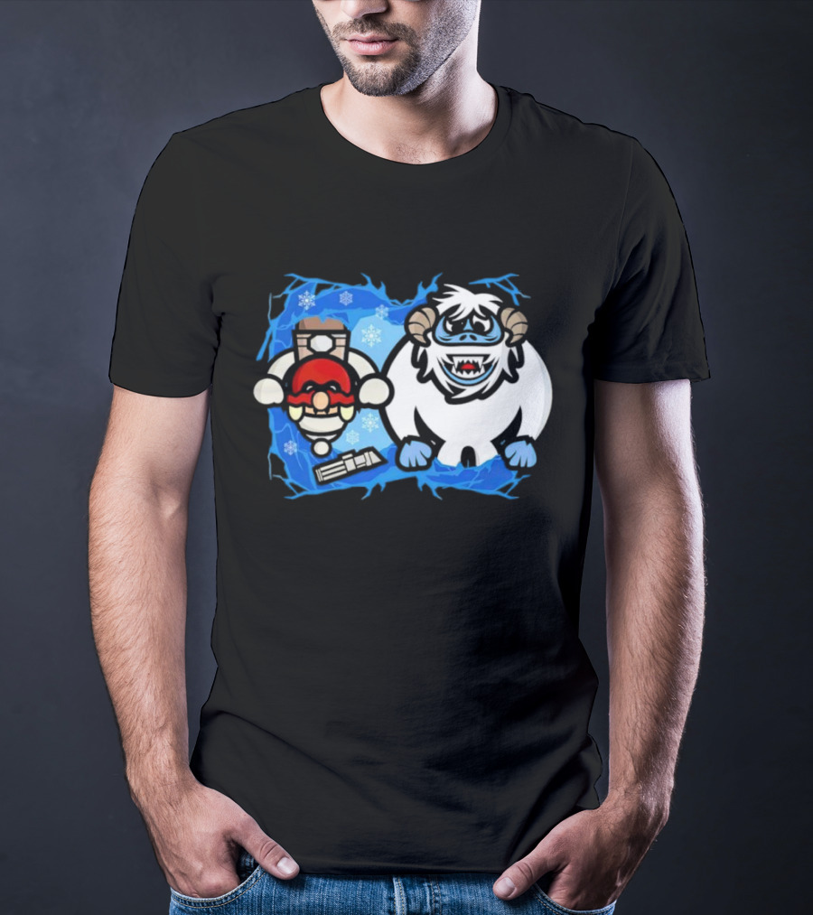 Bumble Wars Cartoon Mario Wampa Battle Ice Hoth T-Shirt
