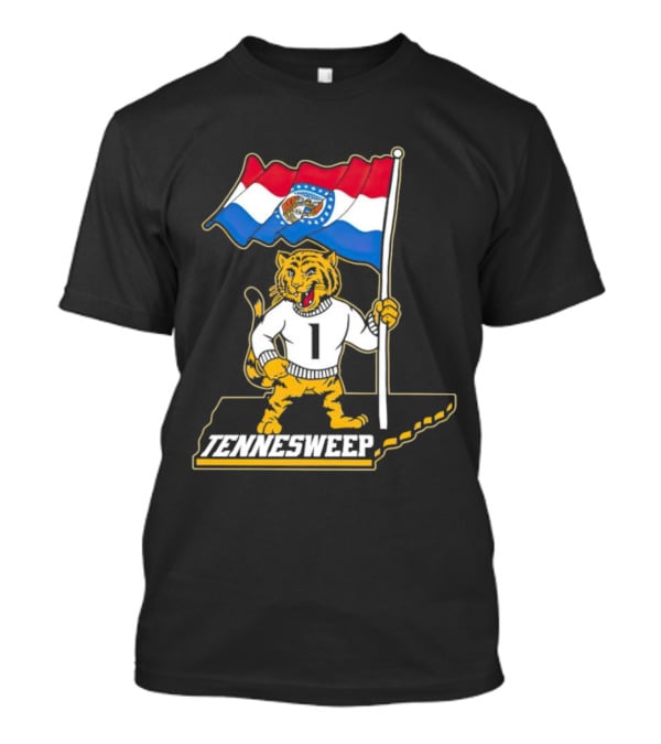 Missouri Tigers Mascot Holding Flag Tennesweep T-Shirt