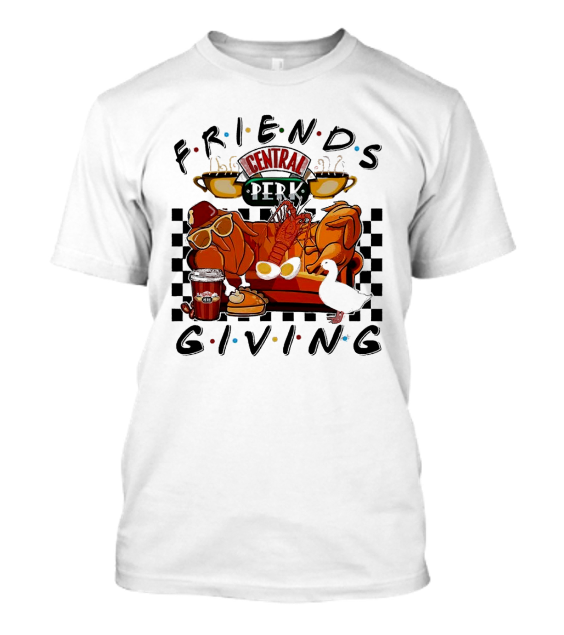 Friends Central Perk Thanksgiving Couch Scene T-Shirt
