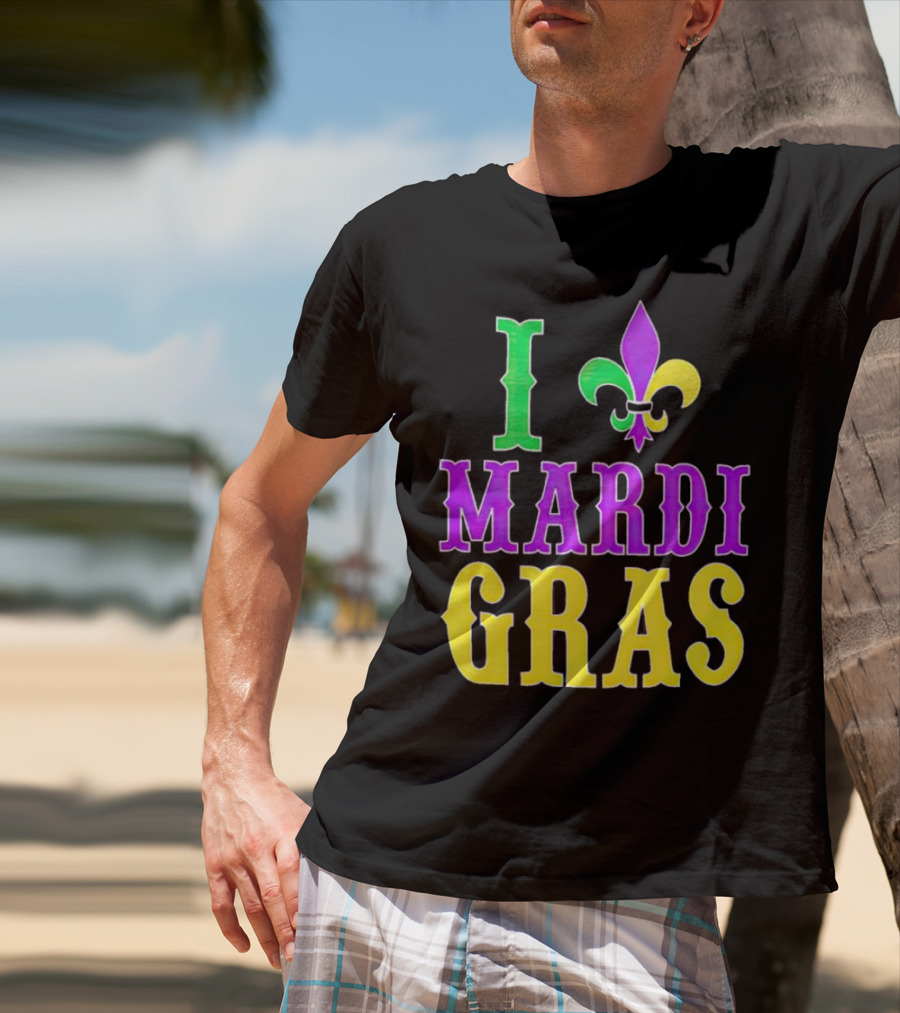 I ❤️ Mardi Gras Fleur-de-Lis T-Shirt