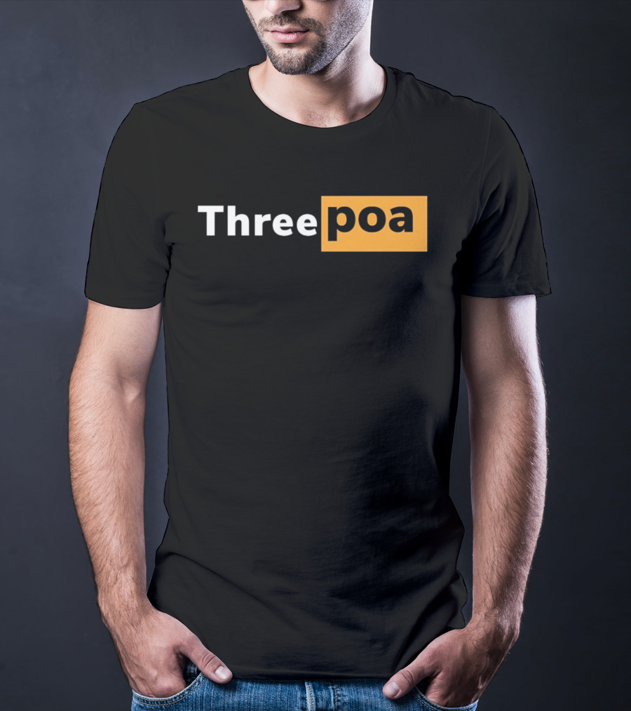 Threepoa Hub Classic Style Text Bold Minimalist Contrast T-Shirt