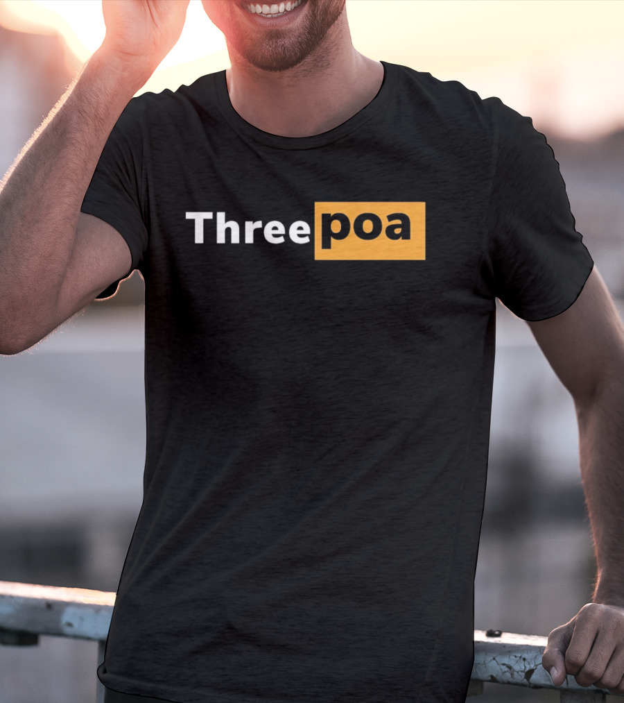 Threepoa Hub Classic Style Text Bold Minimalist Contrast T-Shirt