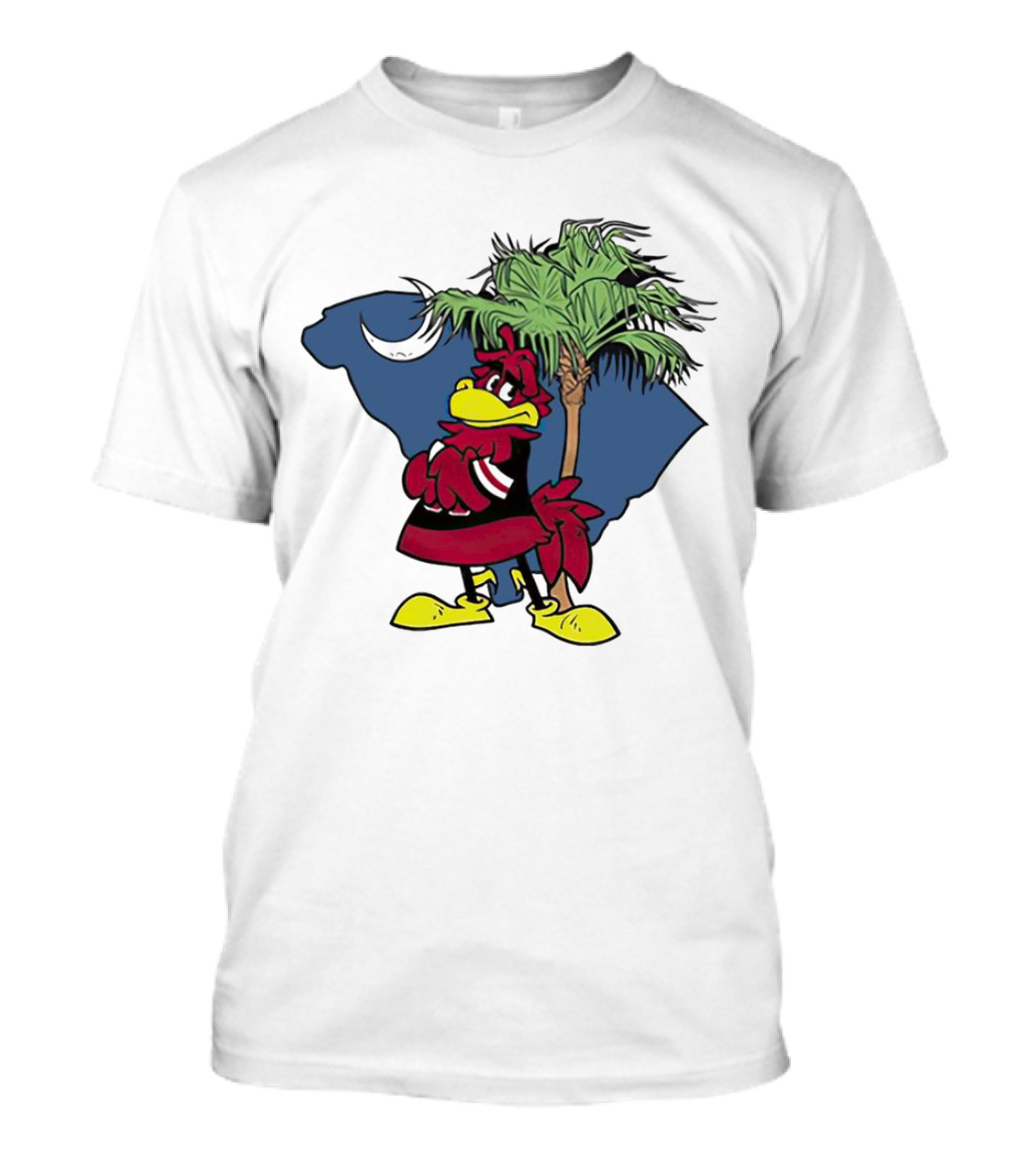 South Carolina Gamecocks Mascot State Emblem Palmetto Tree And Crescent Moon T-Shirt