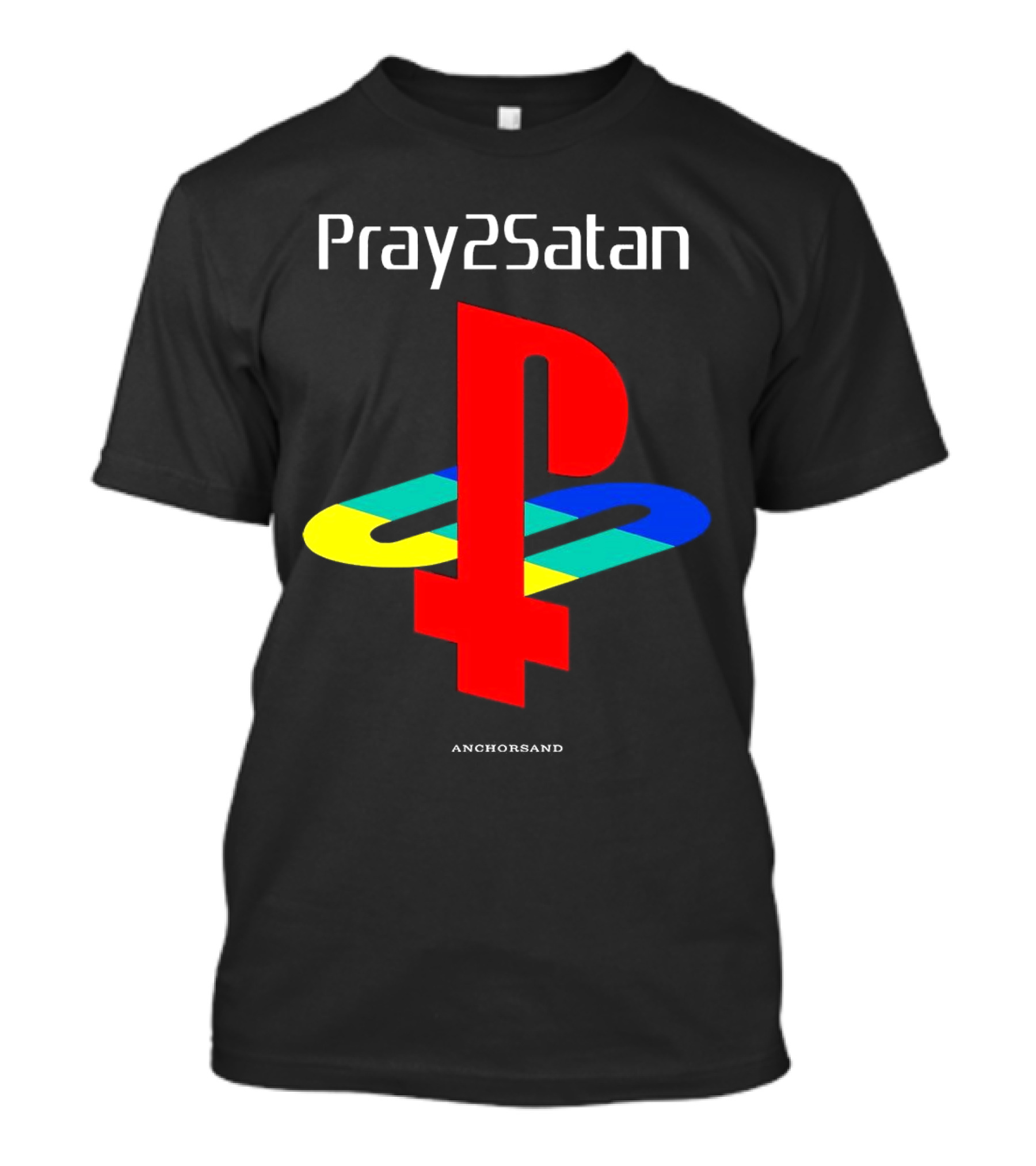Pray2Satan Anchorsand Playstation T-Shirt