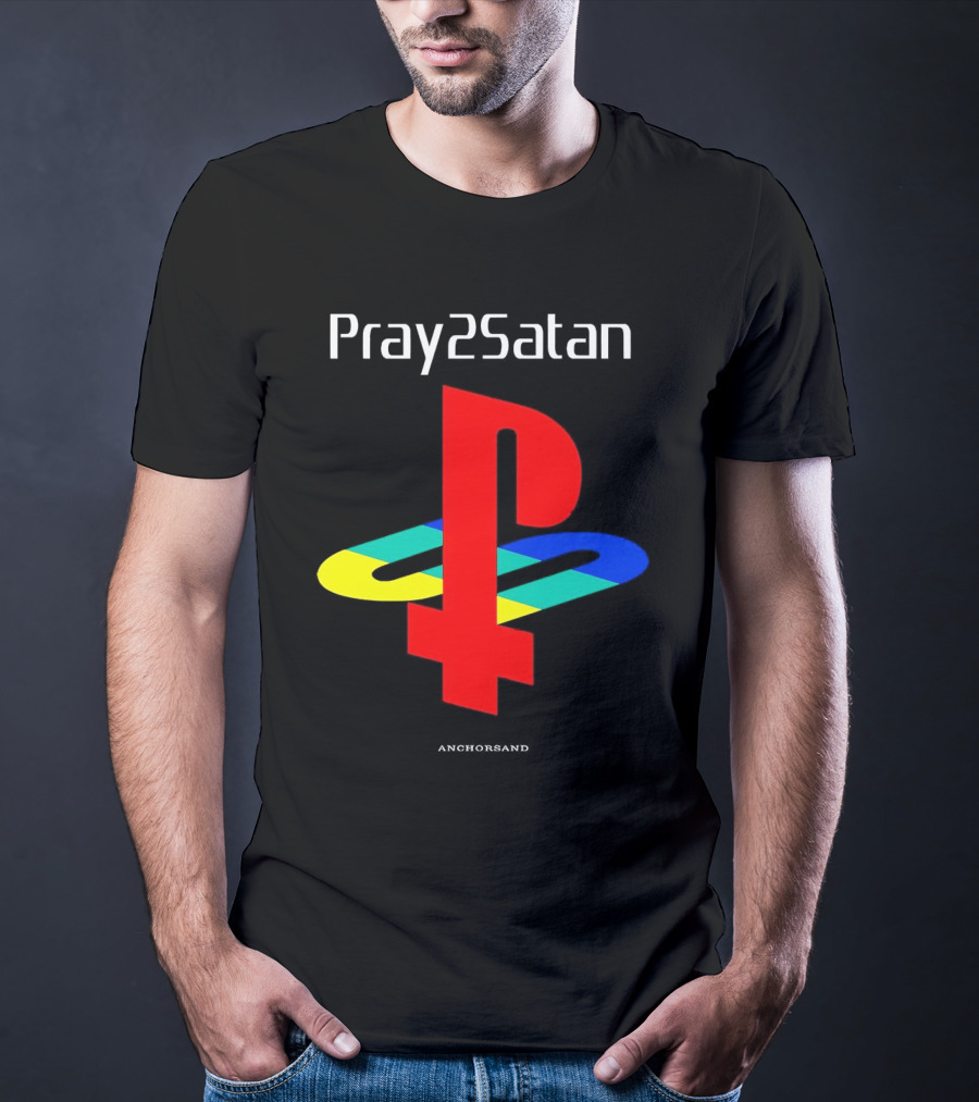 Pray2Satan Anchorsand Playstation T-Shirt