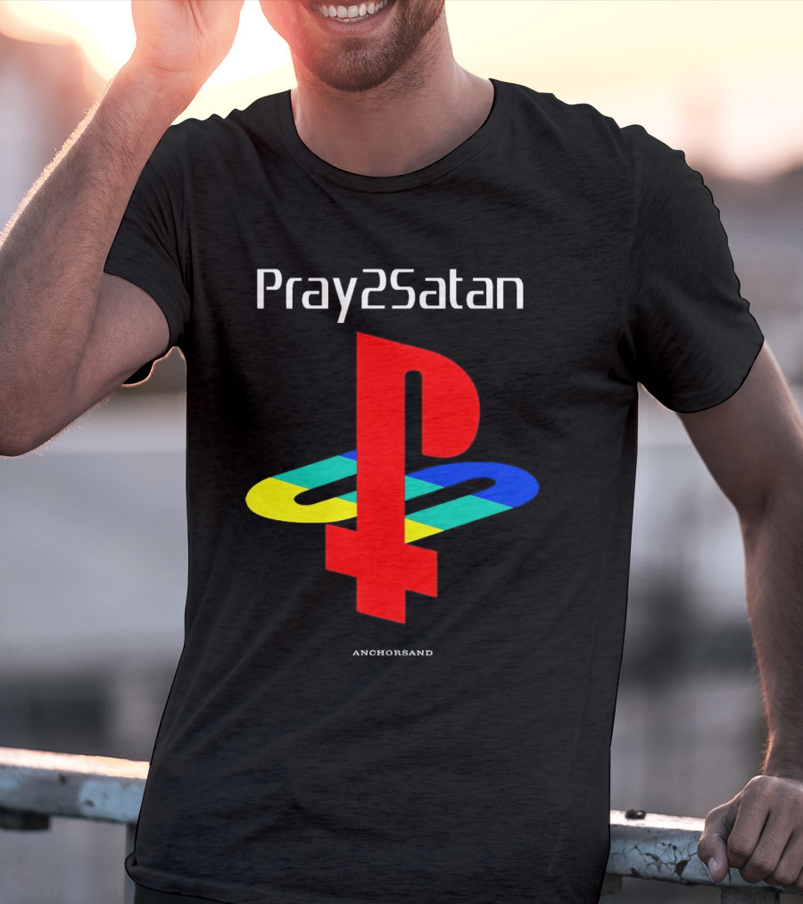 Pray2Satan Anchorsand Playstation T-Shirt