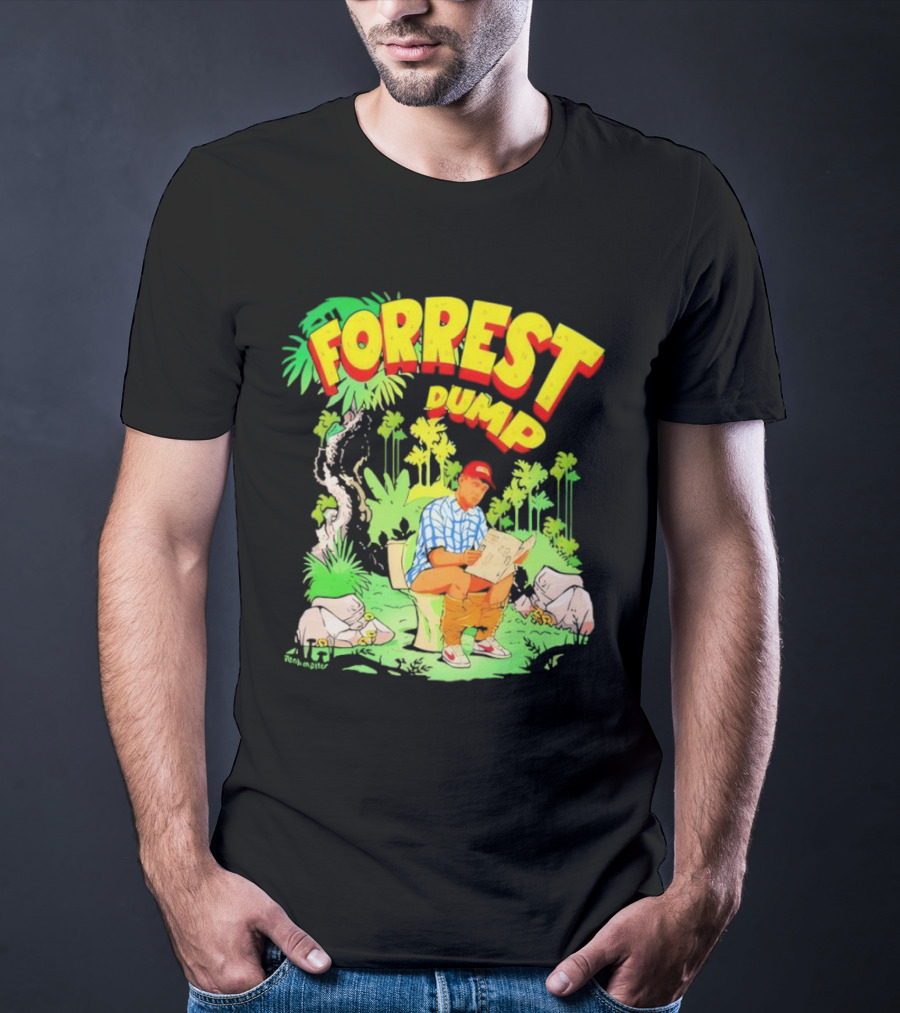 FORREST DUMP CARTOON TOILET JUNGLE READING T-Shirt