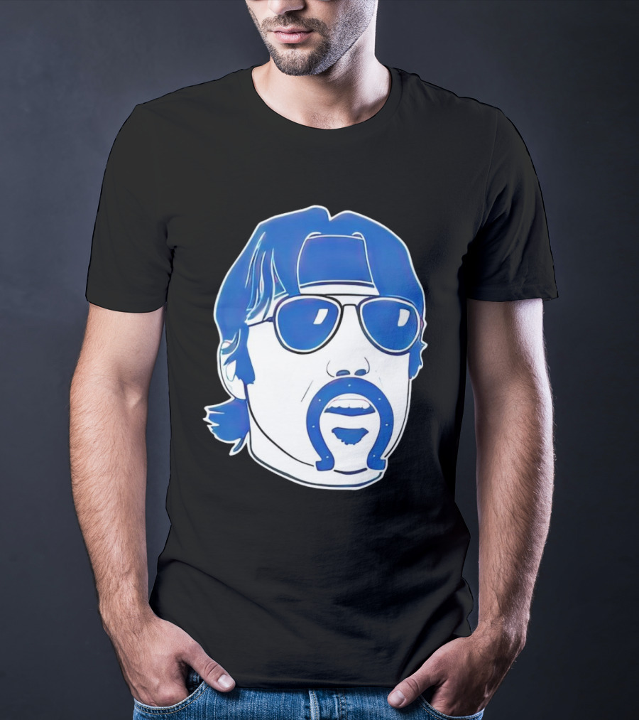 Minshew Mania Indianapolis Colts Iconic Quarterback Mustache Sunglasses T-Shirt
