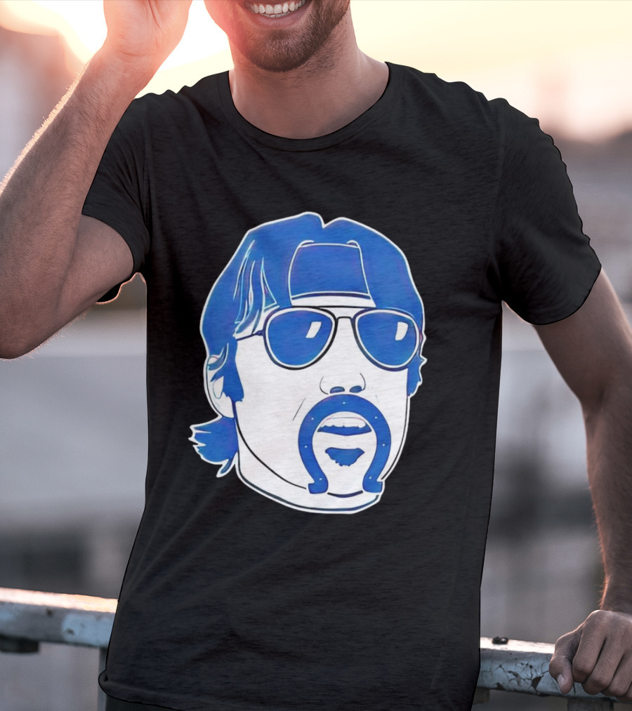 Minshew Mania Indianapolis Colts Iconic Quarterback Mustache Sunglasses T-Shirt
