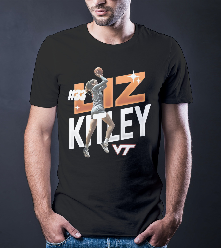 Virginia Tech Liz Kitley #33 VT Basketball Stars T-Shirt