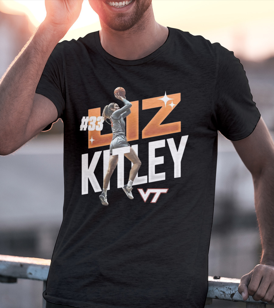 Virginia Tech Liz Kitley #33 VT Basketball Stars T-Shirt