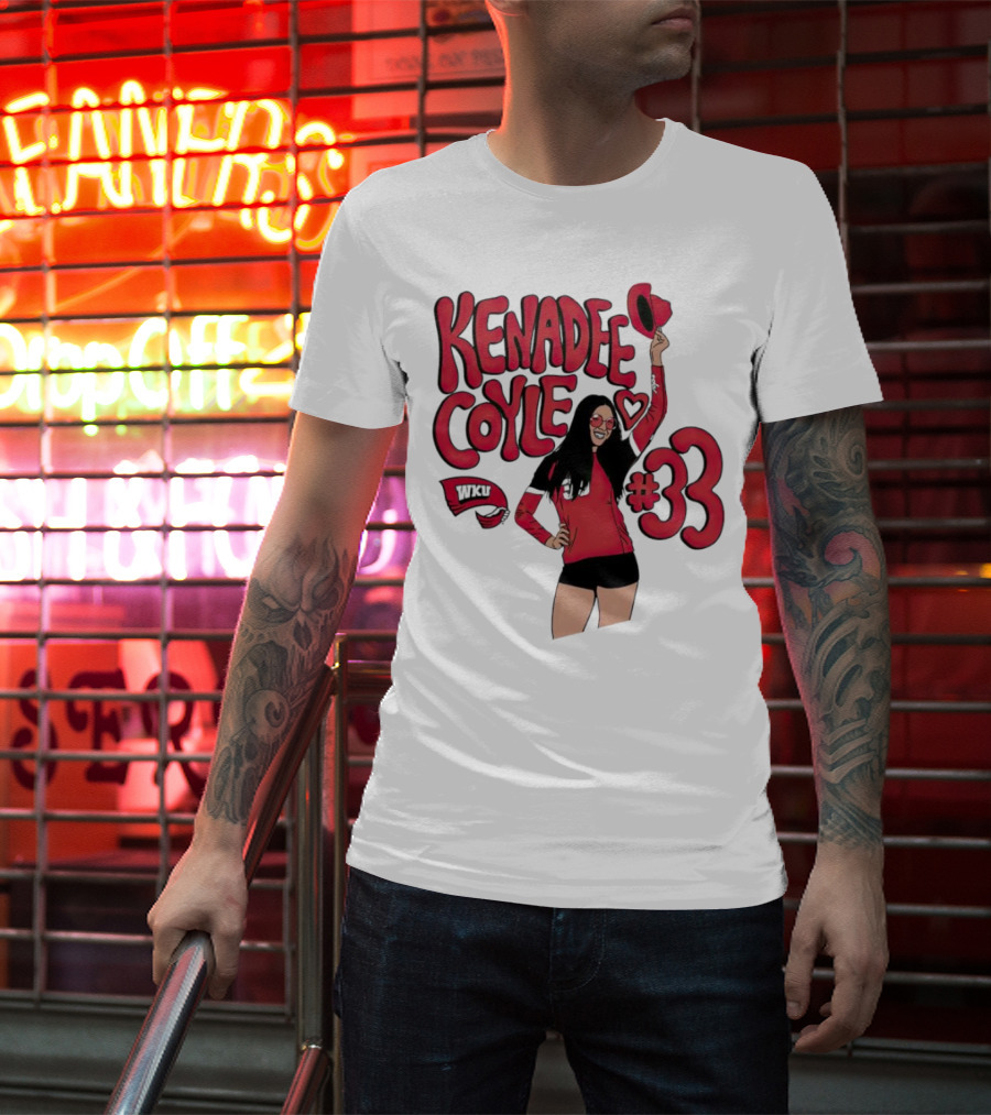 Kenadee Coyle WKU Heart #33 Western Kentucky Hilltoppers Volleyball T-Shirt