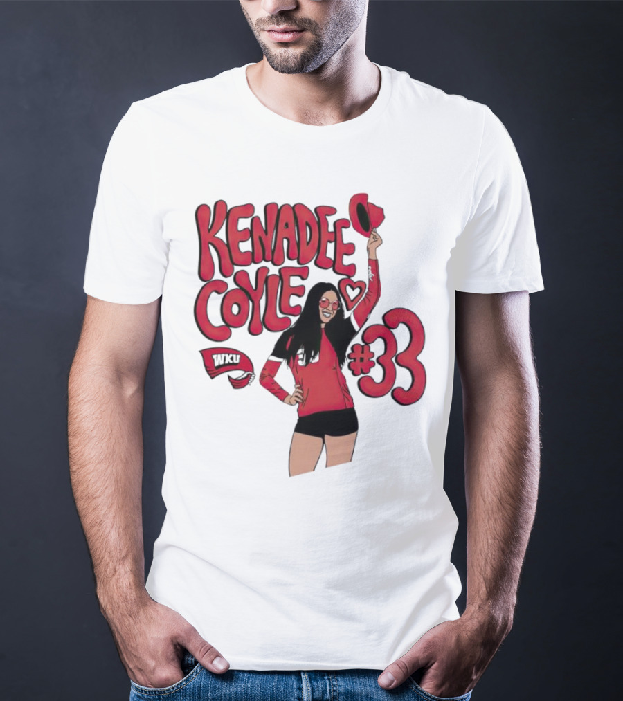 Kenadee Coyle WKU Heart #33 Western Kentucky Hilltoppers Volleyball T-Shirt