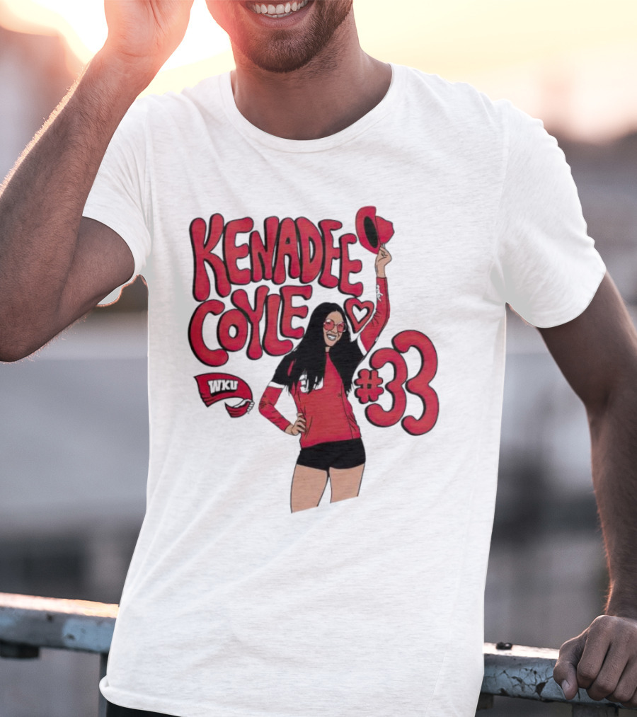 Kenadee Coyle WKU Heart #33 Western Kentucky Hilltoppers Volleyball T-Shirt