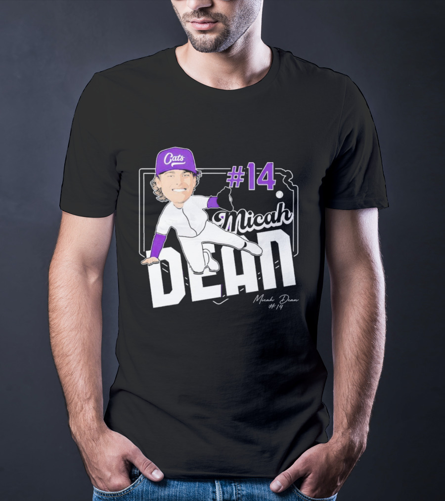 Micah Dean #14 Kansas State Wildcats Cats Infielder Signature T-Shirt