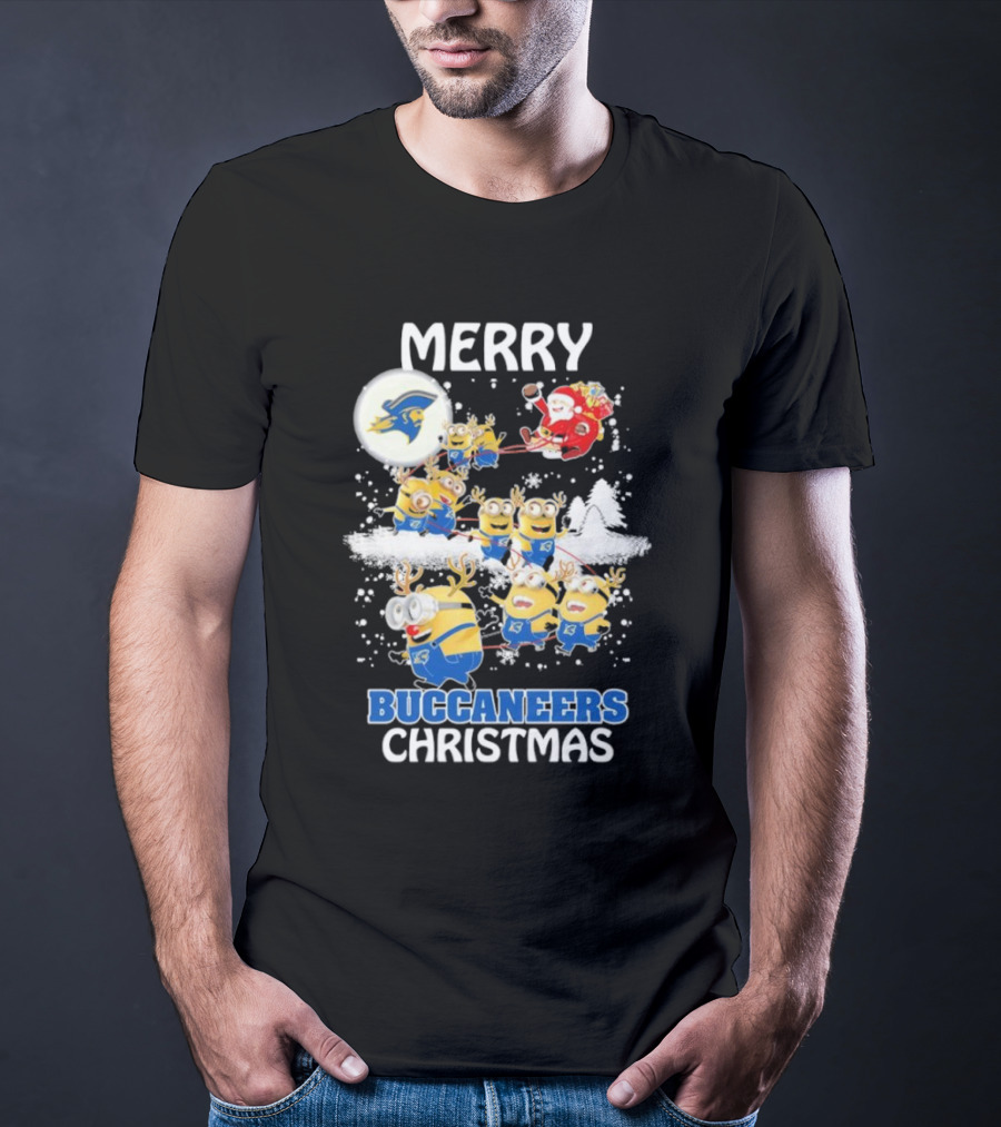 Merry Buccaneers Christmas Minions East Tennessee State Santa T-Shirt