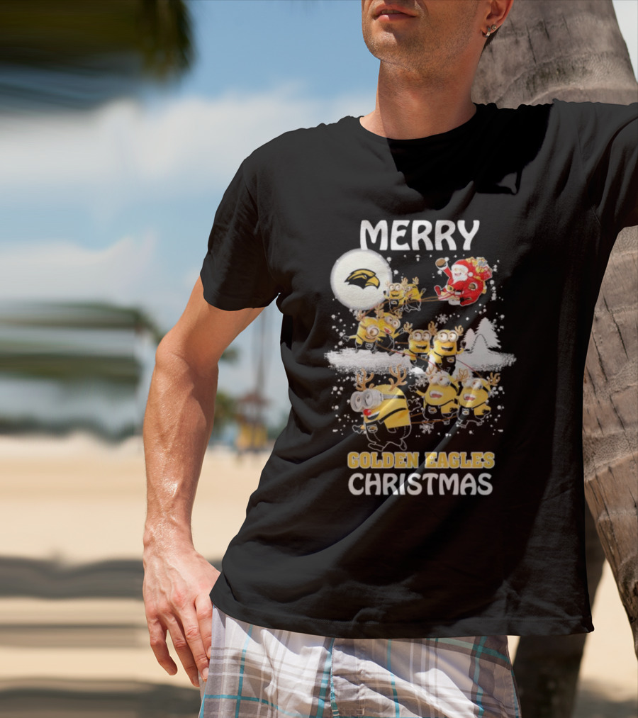 Merry Minions Southern Miss Golden Eagles Christmas T-Shirt