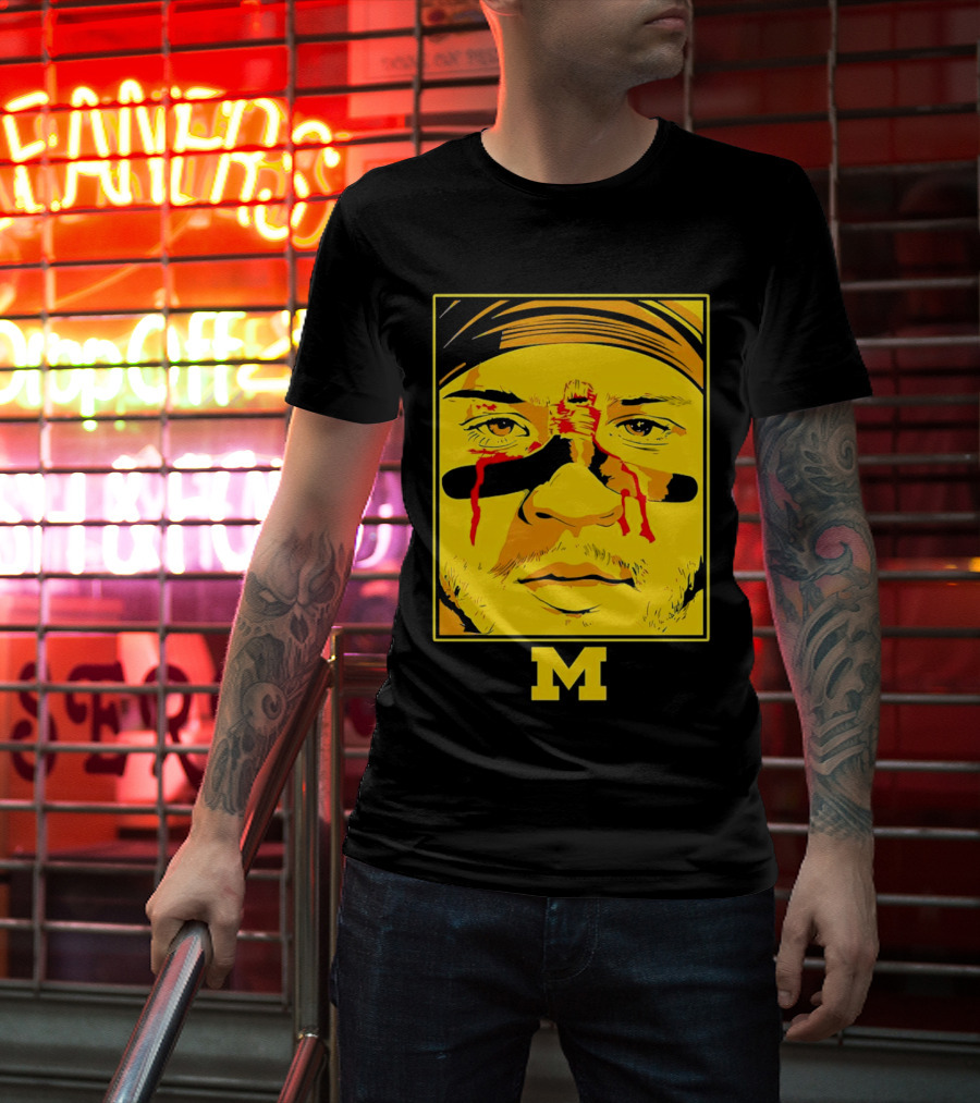 Blake Corum Game Face Michigan Wolverines Football Yellow M T-Shirt