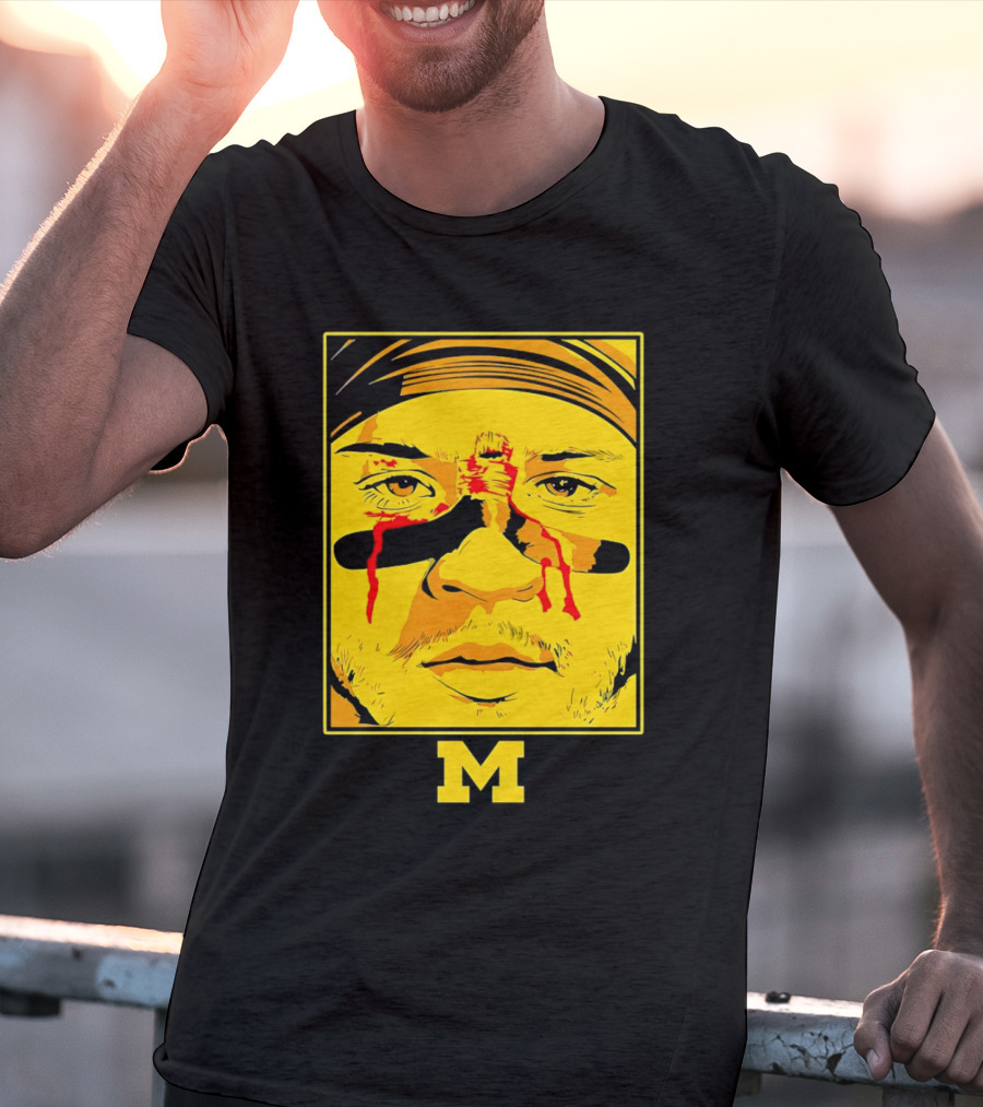 Blake Corum Game Face Michigan Wolverines Football Yellow M T-Shirt