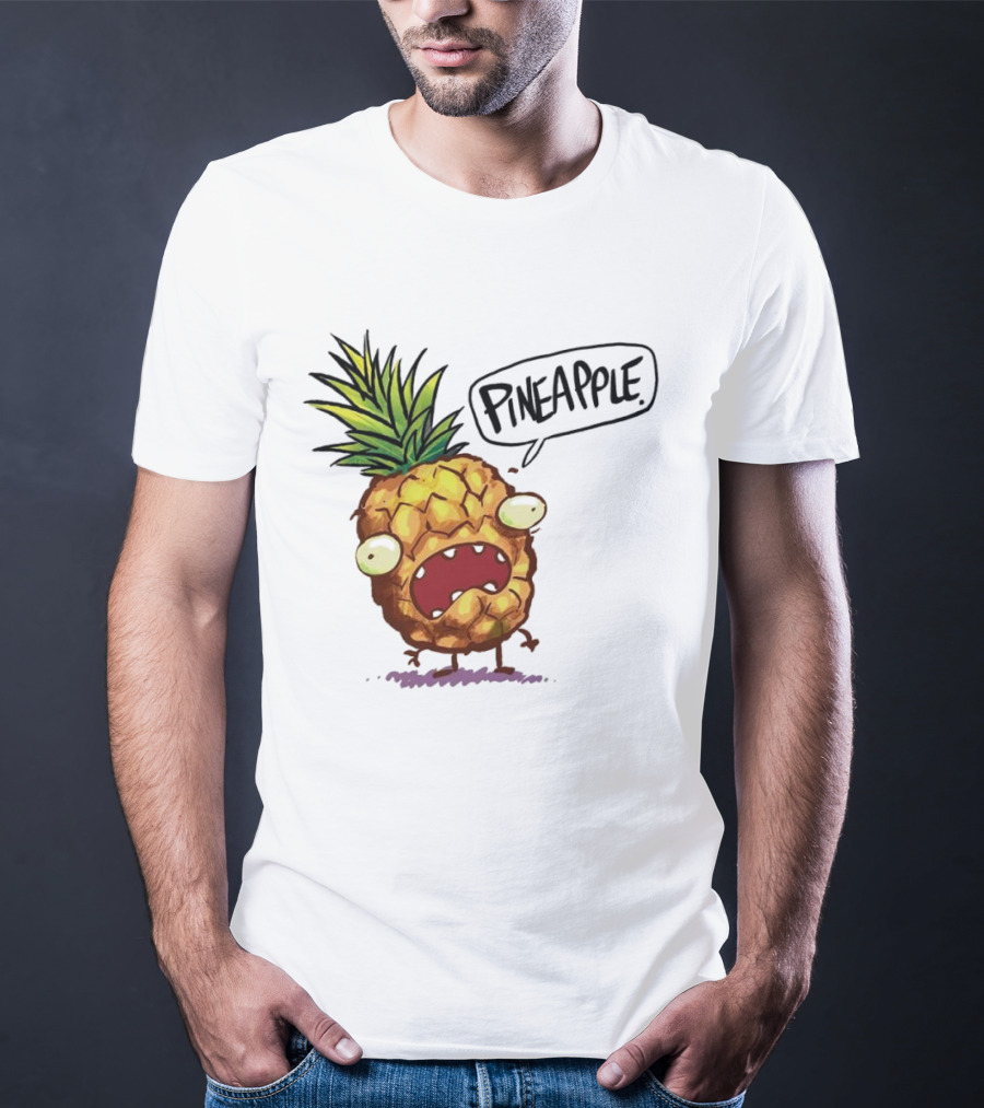Pineapple Cute Pineapple With Cartoon Face And Funny Expression T-Shirt